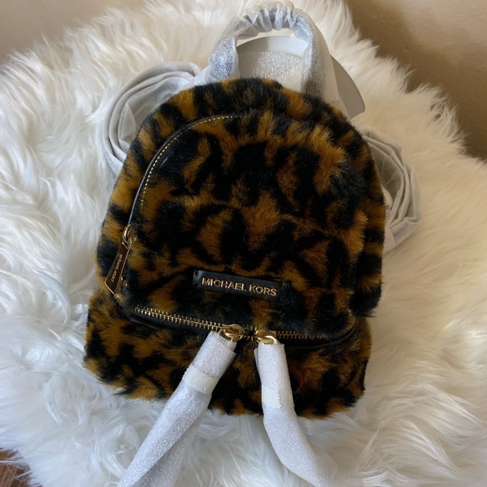 Rhea Leather & Faux Fur Messenger Backpack